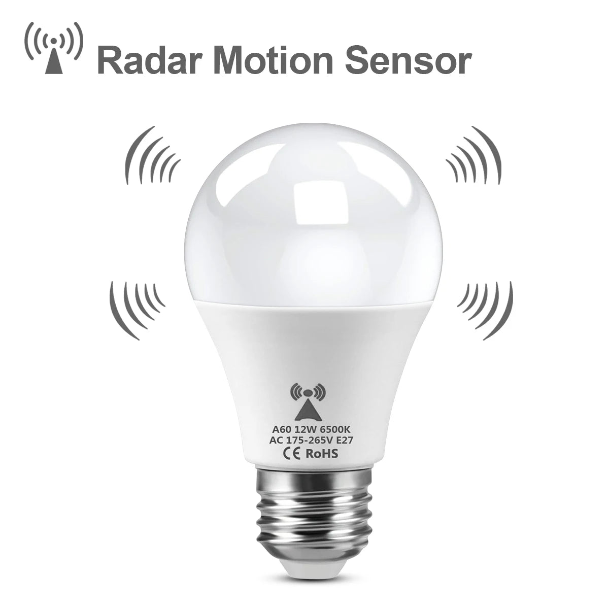 ampoule led e27 radar motion sensor blanc moderne 12w 1000 lumens