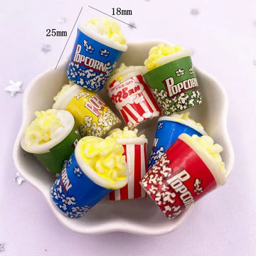 miniatures popcorn gobelets résine rouge bleu vert jaune blanc texturées films