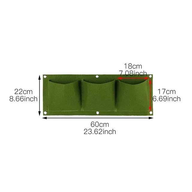 sac plantes muraux 18 poches feutre non tissé vert pratique moderne anneaux métalliquesextérieur