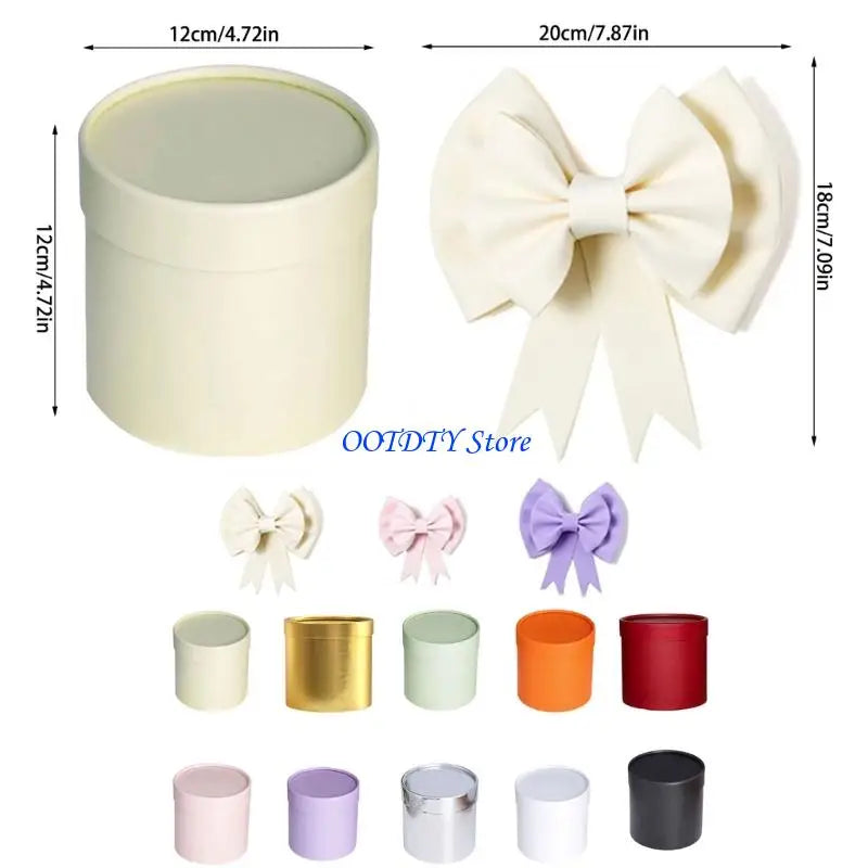 ruban noué violet clair rose pâle blanc crème argent classique boîte ronde occasion fête