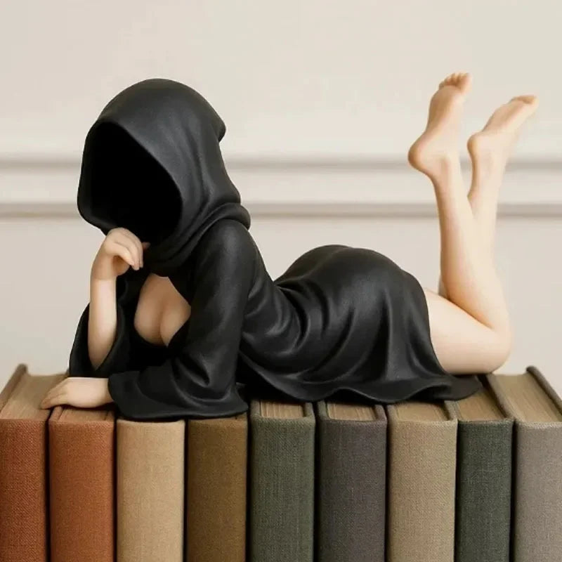 figurine moderne noire satinée ornement taille 15cm 76mm erotique mystérieuse collection deco chambre salon