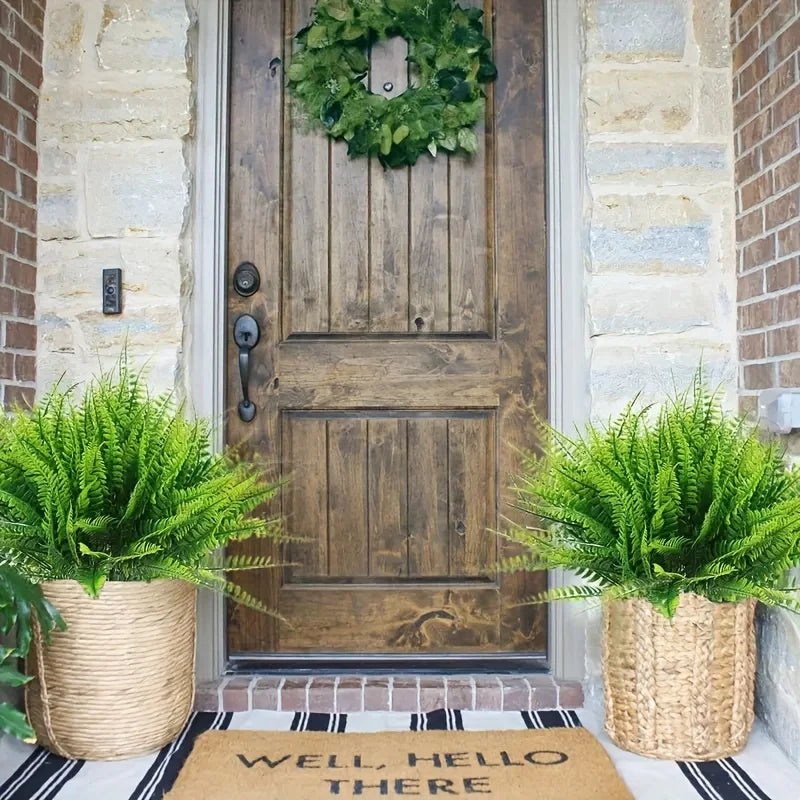 plantes artificielles fougères vertes decoration maison jardin exterieur rustique pots differentes dimensions decoration festive