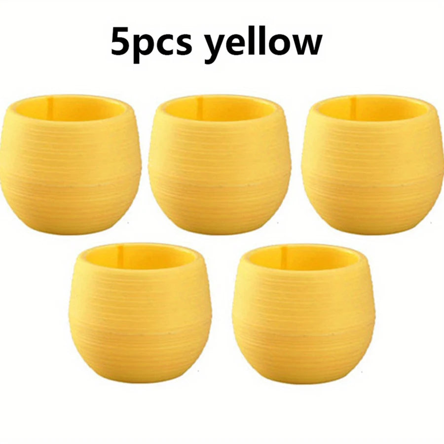 cache pots succulentes couleurs mixtes rayures horizontales moderne minimaliste plastique variété tons vibrant
