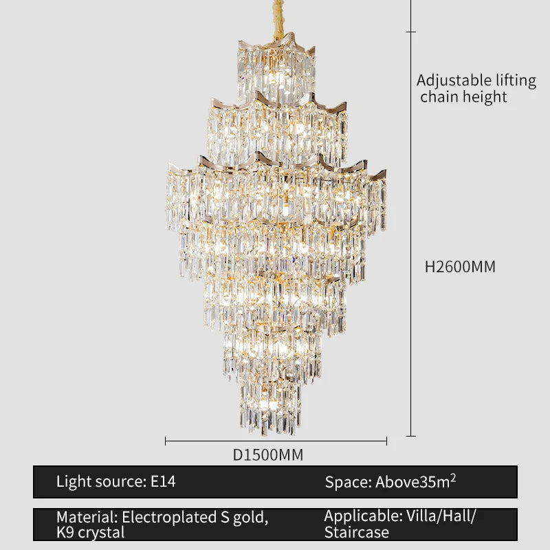 lustre cristal doré élégant moderne encastré brillant transparent haute qualité facile
