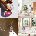 cristal décoratif transparent multicolore facettes géométriques cordelette décoration mariage maison