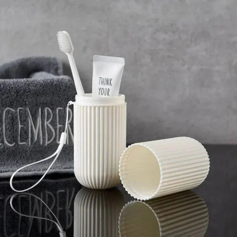 organisateur brosse dents portable rose blanc gris vert rayé moderne imperméable eco friendly PVC