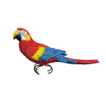 statuette perroquet résine couleurs vives plumes décoratif tropical pot fleurs