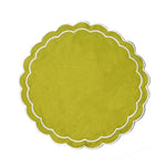 serviettes table tissu vert blanc bleu marine jaune bordures géométriques classiques respectueux environnement 40x40cm
