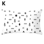 coussins géométriques motifs mandalas modernes polyester noir blanc minimaliste 30x50cm