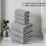 serviettes bain blanches grises bleu marine rayures dorées absorbantes maison bain moderne 70x140cm
