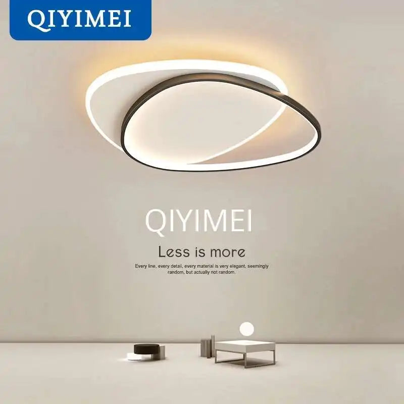 plafonnier led moderne rond blanc noir métal minimaliste éclairage intérieur salon chambre étude