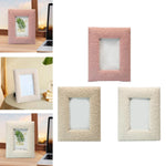 cadre photo moderne minimaliste bois peluche rose beige clair blanc cassé