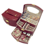 boîte bijoux cuir croco rose rouge violet classique cadenas rangement tiroir