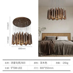 suspension lumineuse bois moderne ligne verticale marron clair finition brillante led scandinave