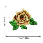 broderies 3d fleurs roses pivoines adhésif transparents motifs floraux couleurs bleues vertes rouges jaunes