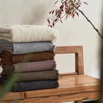 couverture coton gaufrée plaid rustique frangée chaleureuse voyage été hospitalière maison
