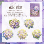 autocollants fleurs artificielles bleu blanc rouge vintage élégants détails floraux brillants dorés scrapbooking bricolage