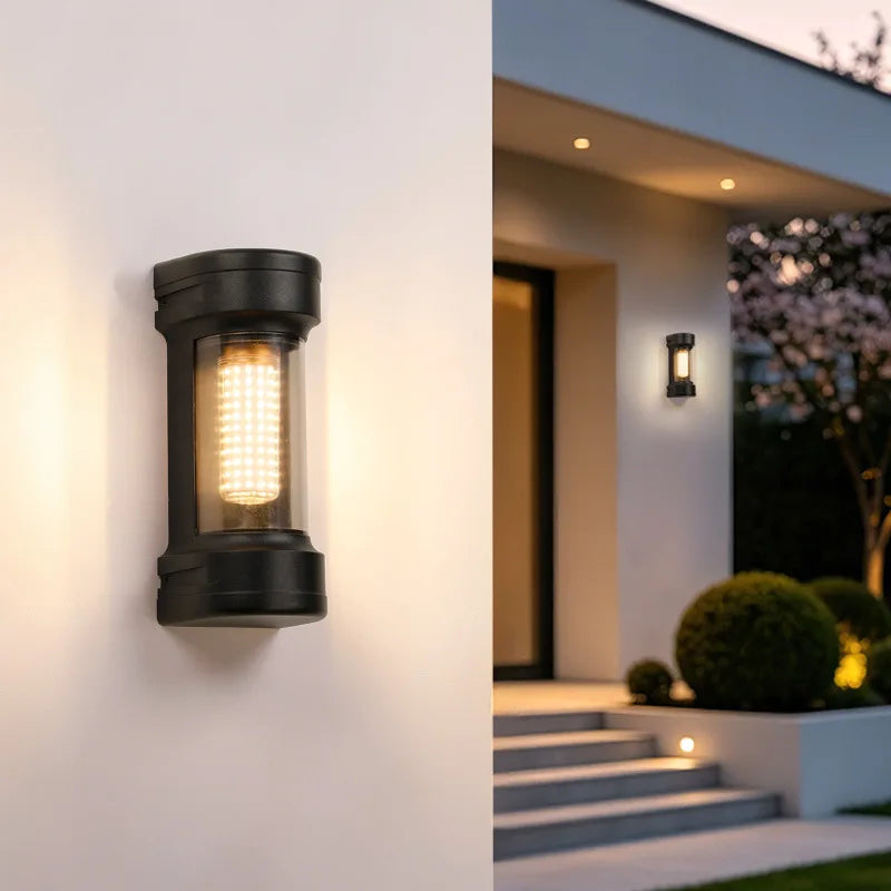 applique murale moderne éclairage extérieur résistante l'eau lumière led noir transparent okolets facile