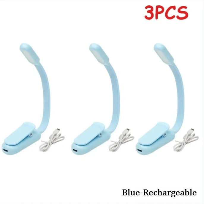 lampe lecture rechargeable usb rose bleu noir clip ajustable brightness étudiant chambre dormir