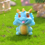 figurines animaux zodiaque résine finition mat cartoon mignon couleurs vives yeux noirs sourire rose