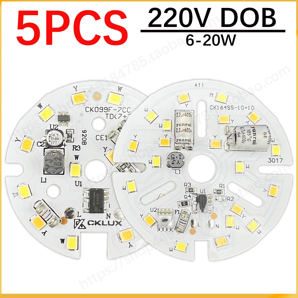 plaque led circulaire blanc blanc chaud 9w 12w 20w moderne sans pilote smd2835