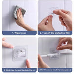 porte coudes rideau adhésifs transparents modernes accessoires rideaux ajustables clips crochets anneaux boucles plastique