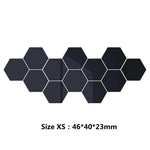 miroirs hexagonaux adhésifs modernes blancs lisses opaques 80 70 40mm 100 87 50mm 126