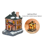 décorations noël miniatures maison bois naturel rustique vintage porte fenêtre led