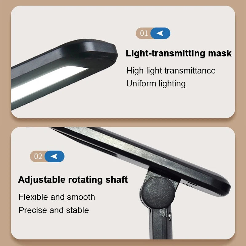 lampe led réglable tactile protection yeux moderne noir blanc minimaliste
