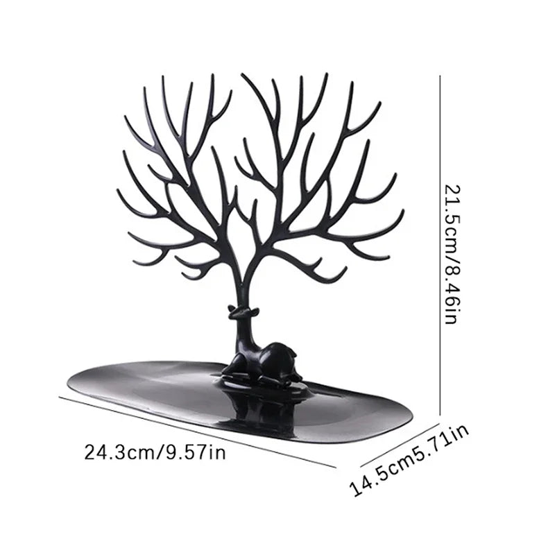 présentoir bijoux arbre branches stylisées noir blanc moderne minimaliste rangement bijouxDecorationBureau
