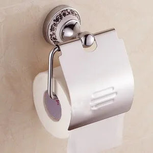 ensemble accessoires salle bain chrome mural porte serviette brosse wc porte gobelet