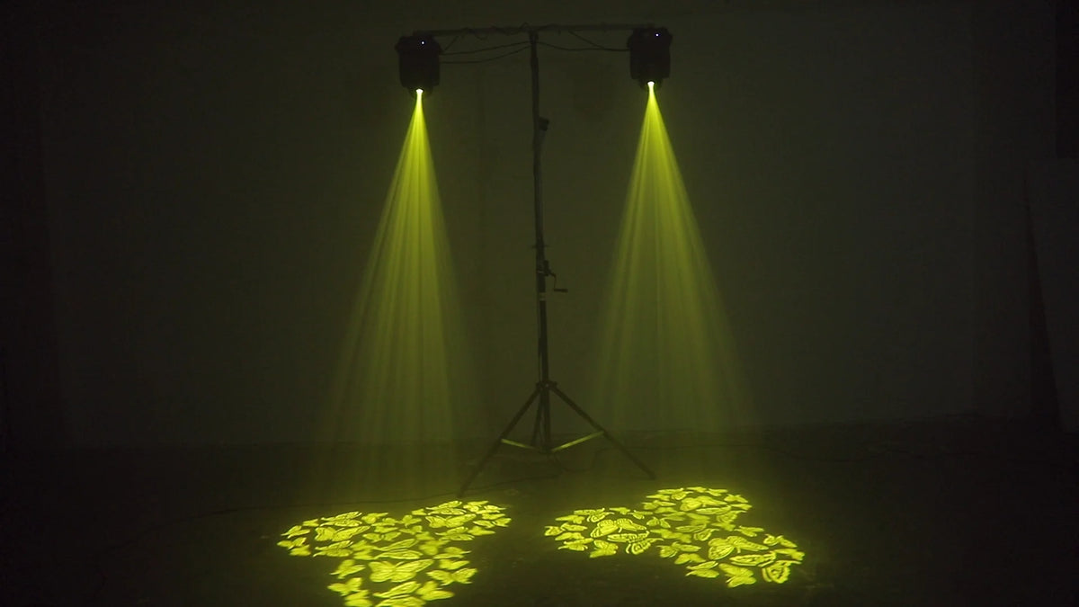 projecteur led 100w dmx scènes professionnelles éclairage scène spot noir prisme faces