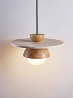 suspension lumineuse bois moderne minimaliste marron clair chambre salon restaurant couloir étude