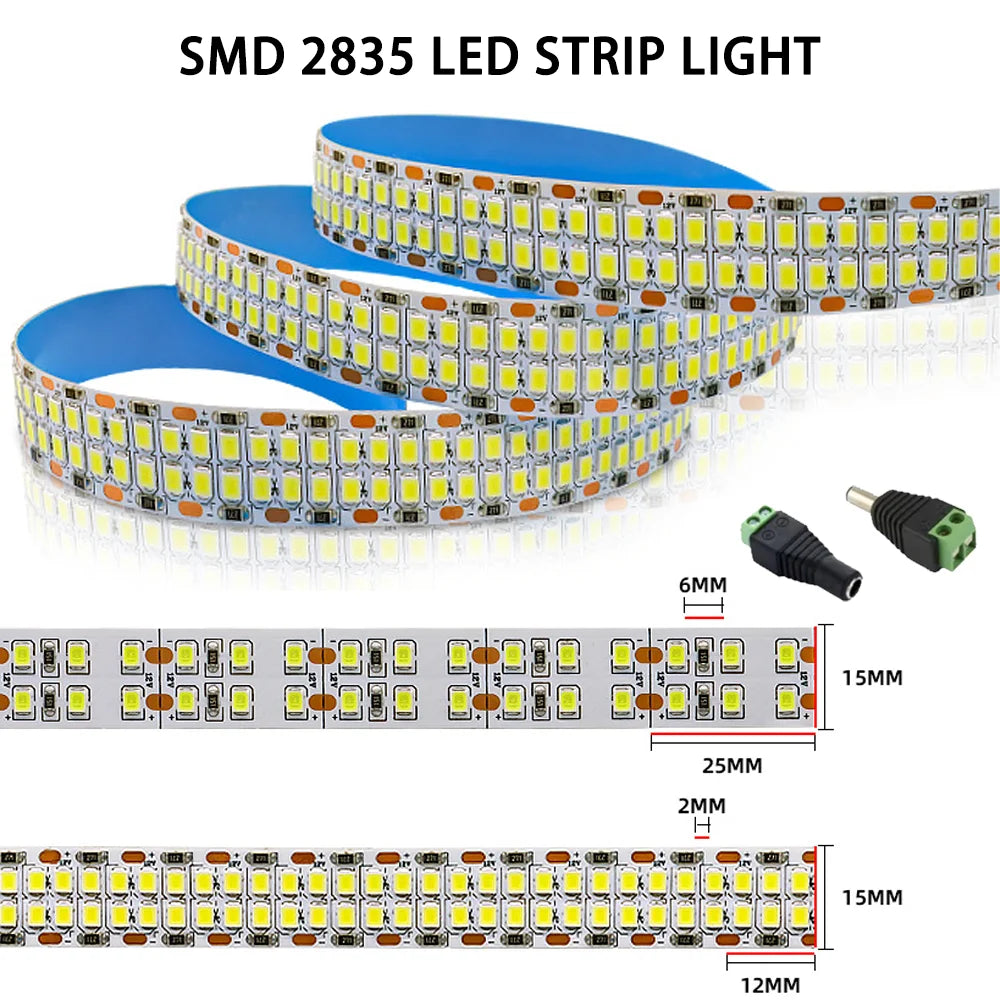 ruban led 12v 24v 480leds blanc chaud adhésif moderne 5m 3500k blanc naturel