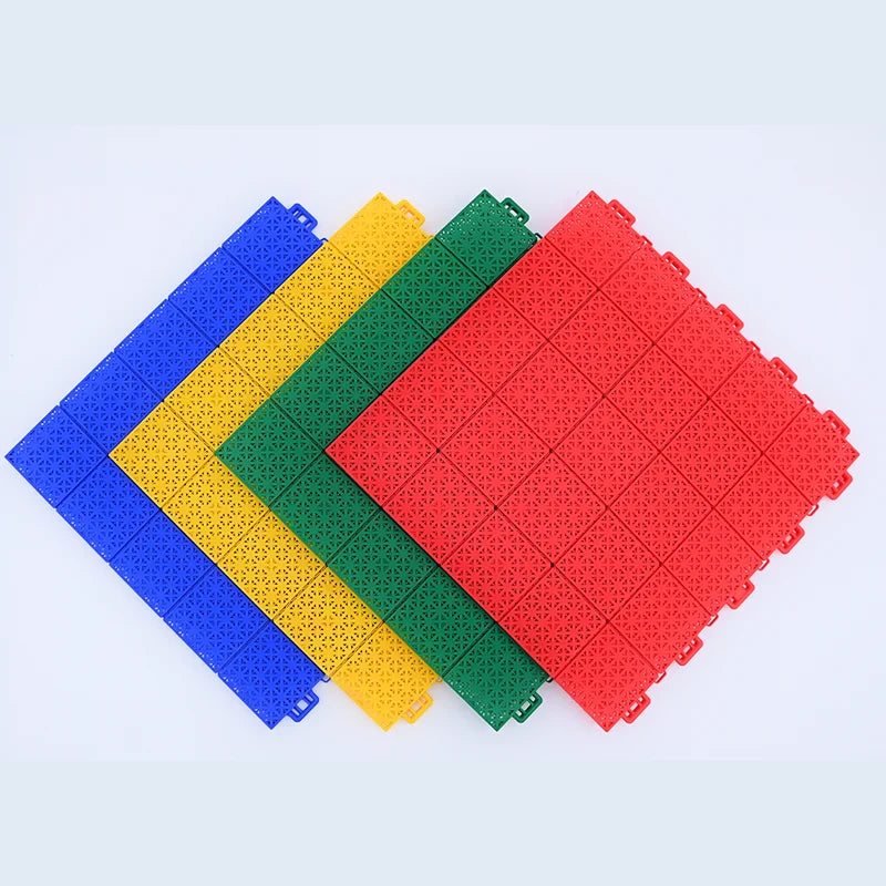 Terrain basket bleu rouge vert moderne carreaux antidérapants PVC sol sportifs adhésifs