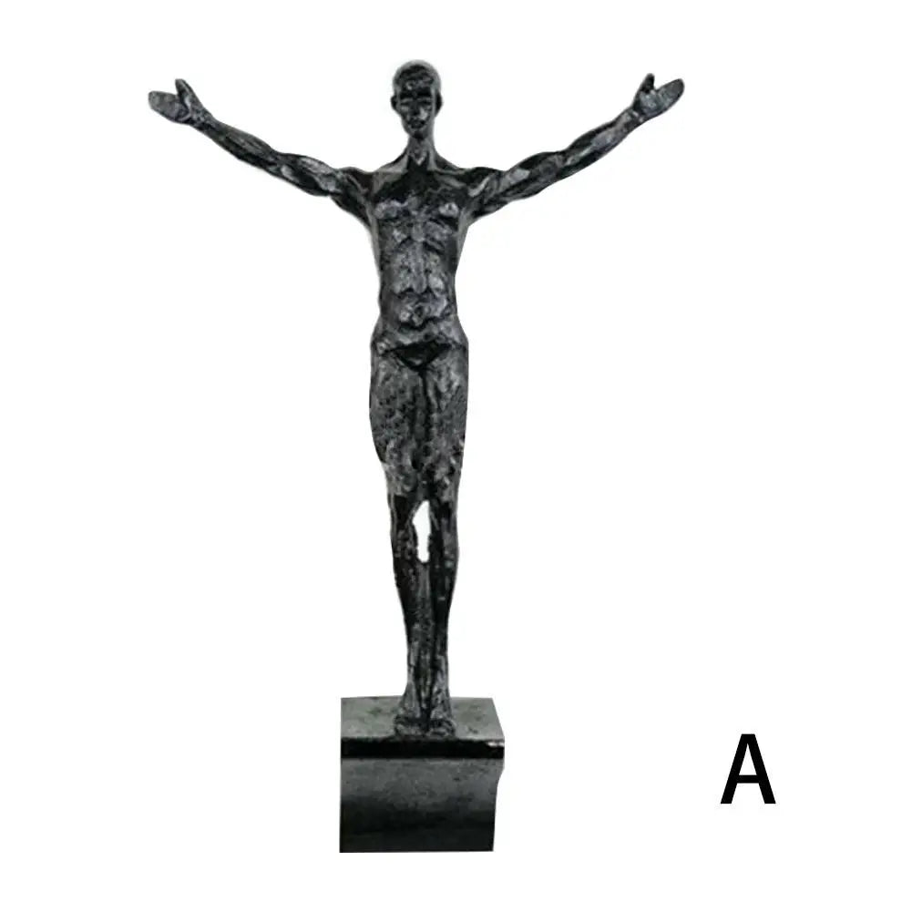 statues escalade homme résine noires texture rugueuse détail anatomique réaliste fixées