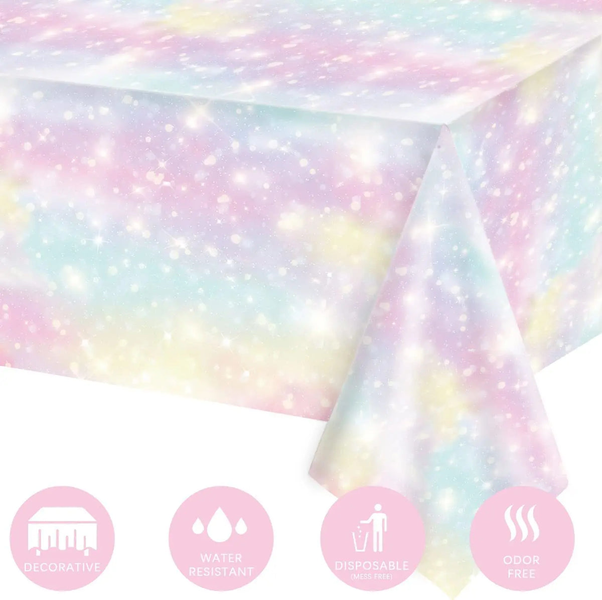 nappe scintillante ciel étoilé aquarelle enfantine mariage anniversaire noël festives pastel