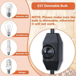ampoule led e27 interrupteur rotatif câble noir prise eu 4.5m industriel ajustable