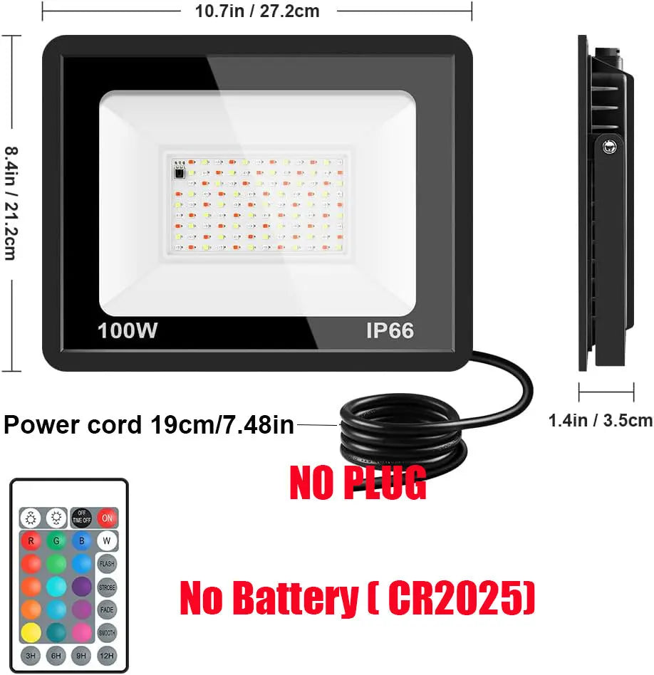projecteur led rgb noir moderne projecteur extérieur ip65 10w 30w 50w 100w fixations multiples