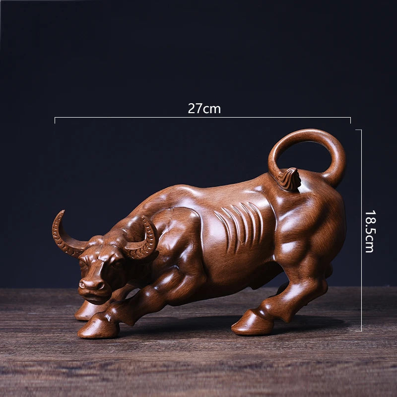 statuette taureau doré réaliste décoration maison occasionnellement cadeau anniversaire noël mariage
