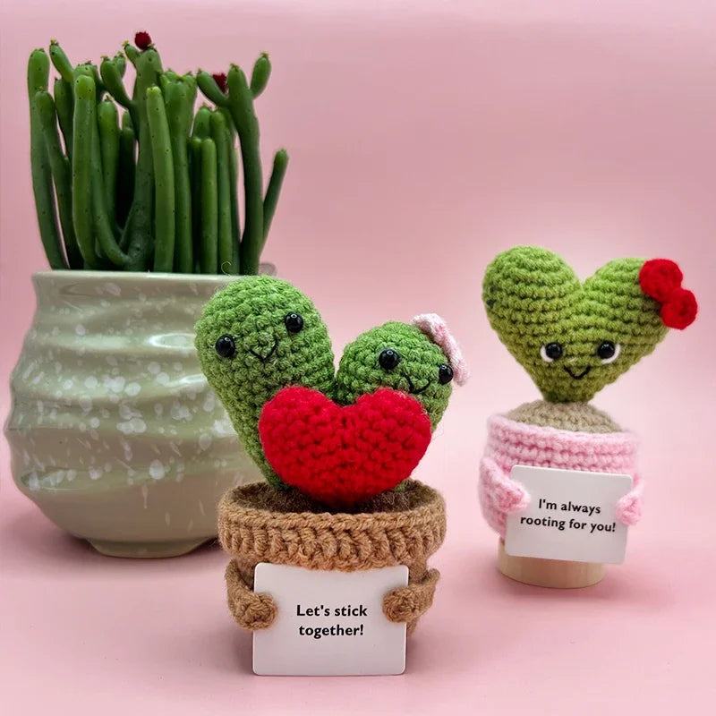 décoration créative cactus vert rose noir coeur rouge carte blanche adhésif personnalisable maison