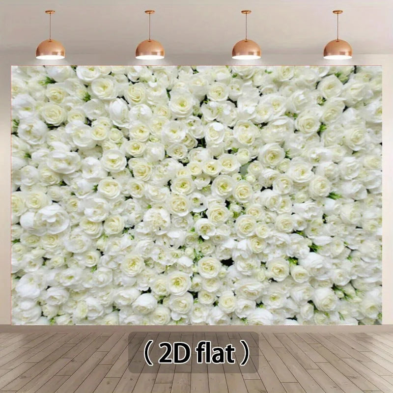 fond photo blanc fleurs 2d opaque décoration événement anniversaire mariage noëlnaissance
