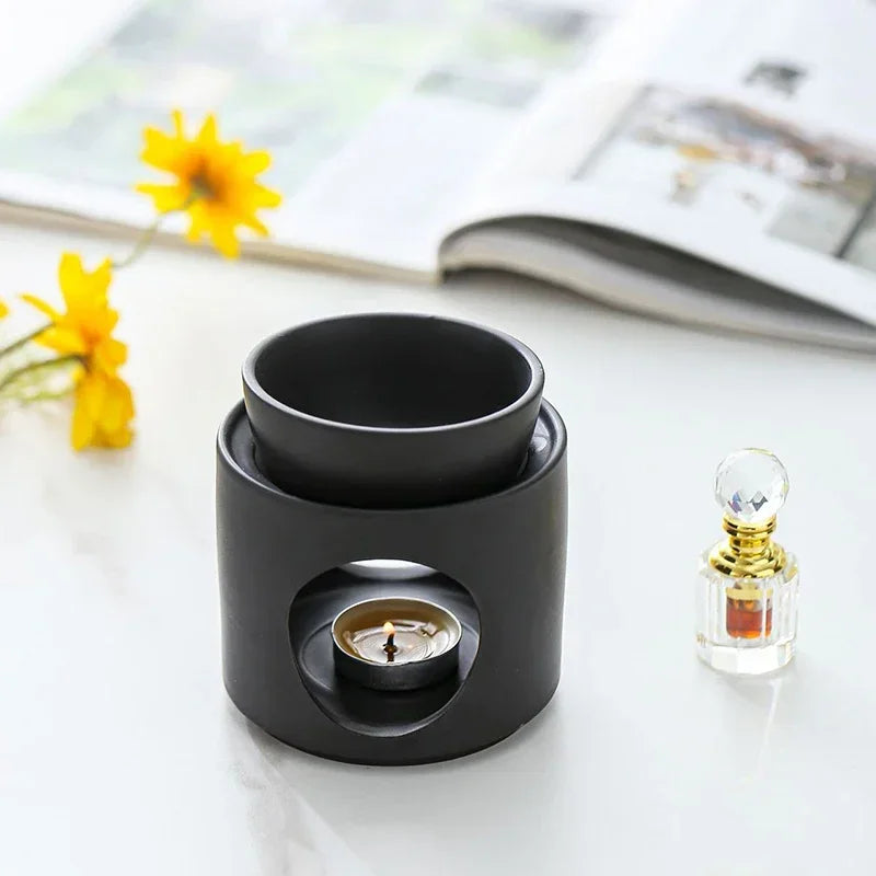diffuseur huiles essentielles bol cuillère moderne noir mat salon aromathérapie fixations