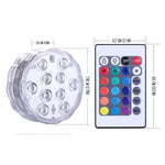 lampe led submersible transparente moderne 12 diodes rgb télécommande ip67 certifiée vde ul rohs