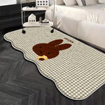 tapis kawaii miffy bleu blanc points visage lapin moderne 40x120cm 50x120cm absorbant eau resistant