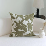 taies d'oreiller jacquard vert feuilles géométrique moderne coton polyester 30x50cm 45x45cm 50x50cm
