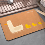 tapis bain animaux canards gris jaune beige diatom respectueux environnement opacité simple coloré 40x60