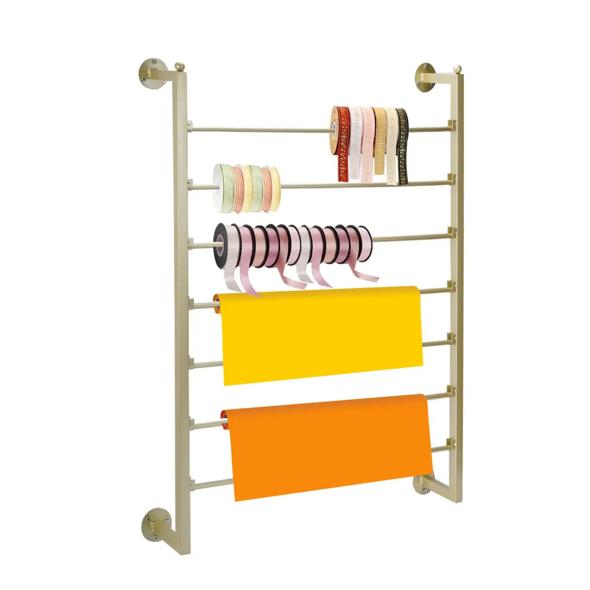 rangement rubans papier mural industriel multiusage noir or rose bleu violet beige blanc rouge