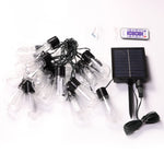 guirlande lumineuse solaire led ampoules edison vintage clips métalliques noir transparent