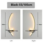 lampe murale moderne noire blanche 55cm 105cm éclairage quotidien télécommande incluse